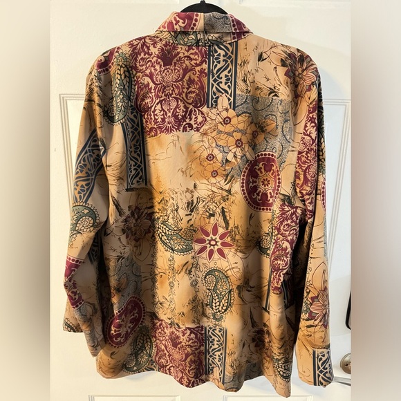 Kensington Square Vintage Floral Print Oversized Long Single Button Blazer - Picture 7 of 12